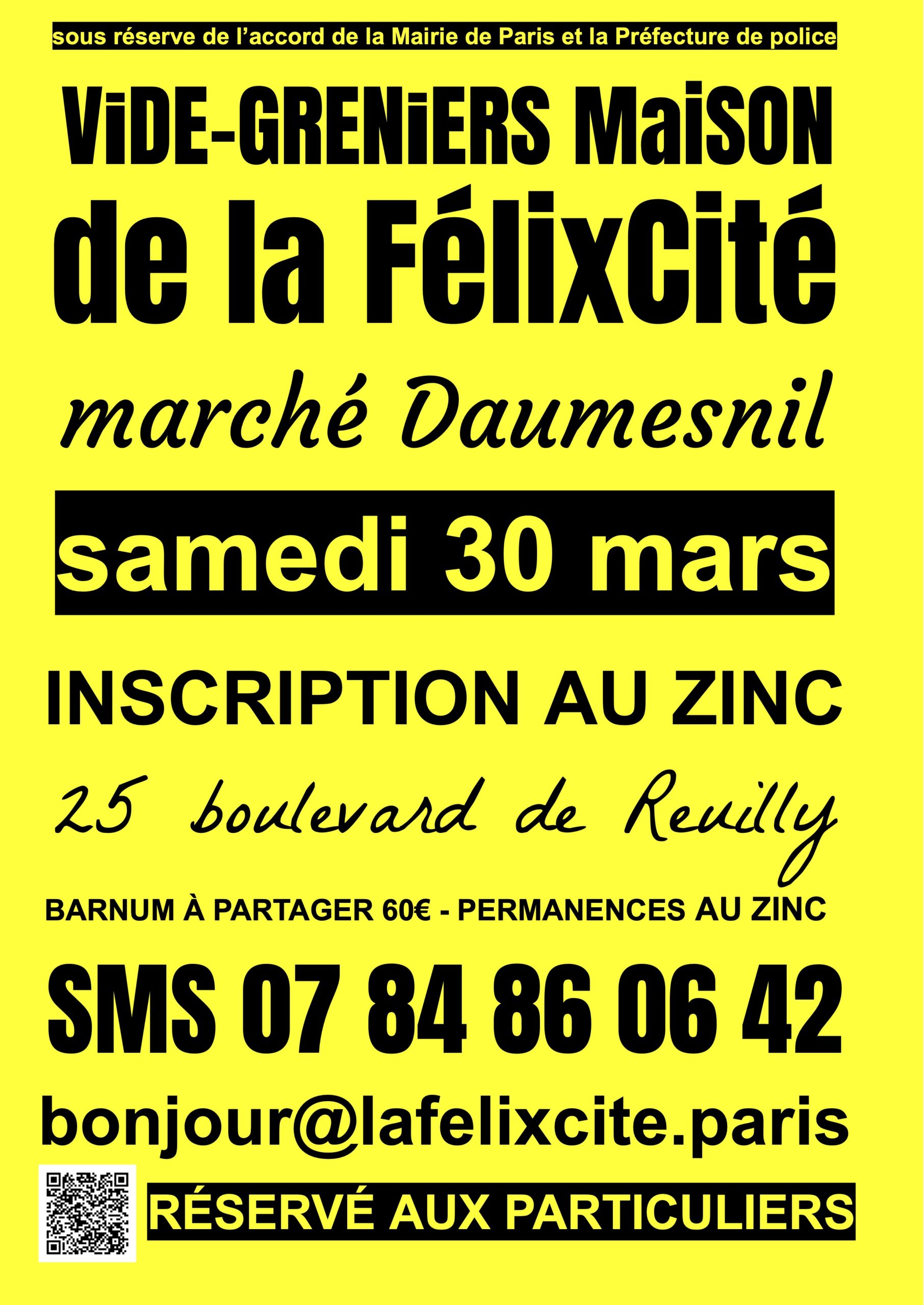 Vide-greniers maison de La FélixCité - samedi 30 mars 2024 de 7h à 19h